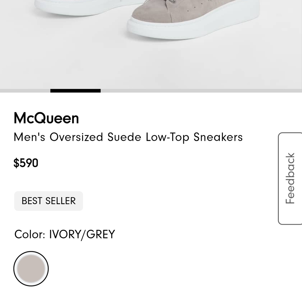 Alexander McQueen Men's Oversized Suede Sneakers - Ivory and Gray Never Worn,